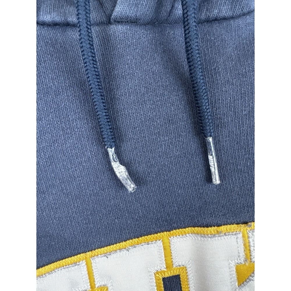 Vintage Y2K Nike Hoodie Center Spell Out Navy Pullover Silver Tag XL - Picture 9 of 15